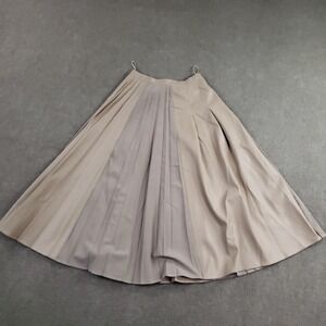 SFIZIO STUDIO Skirt Womens Medium Beige Pleated Long‎ Chiffon Zipper Italy